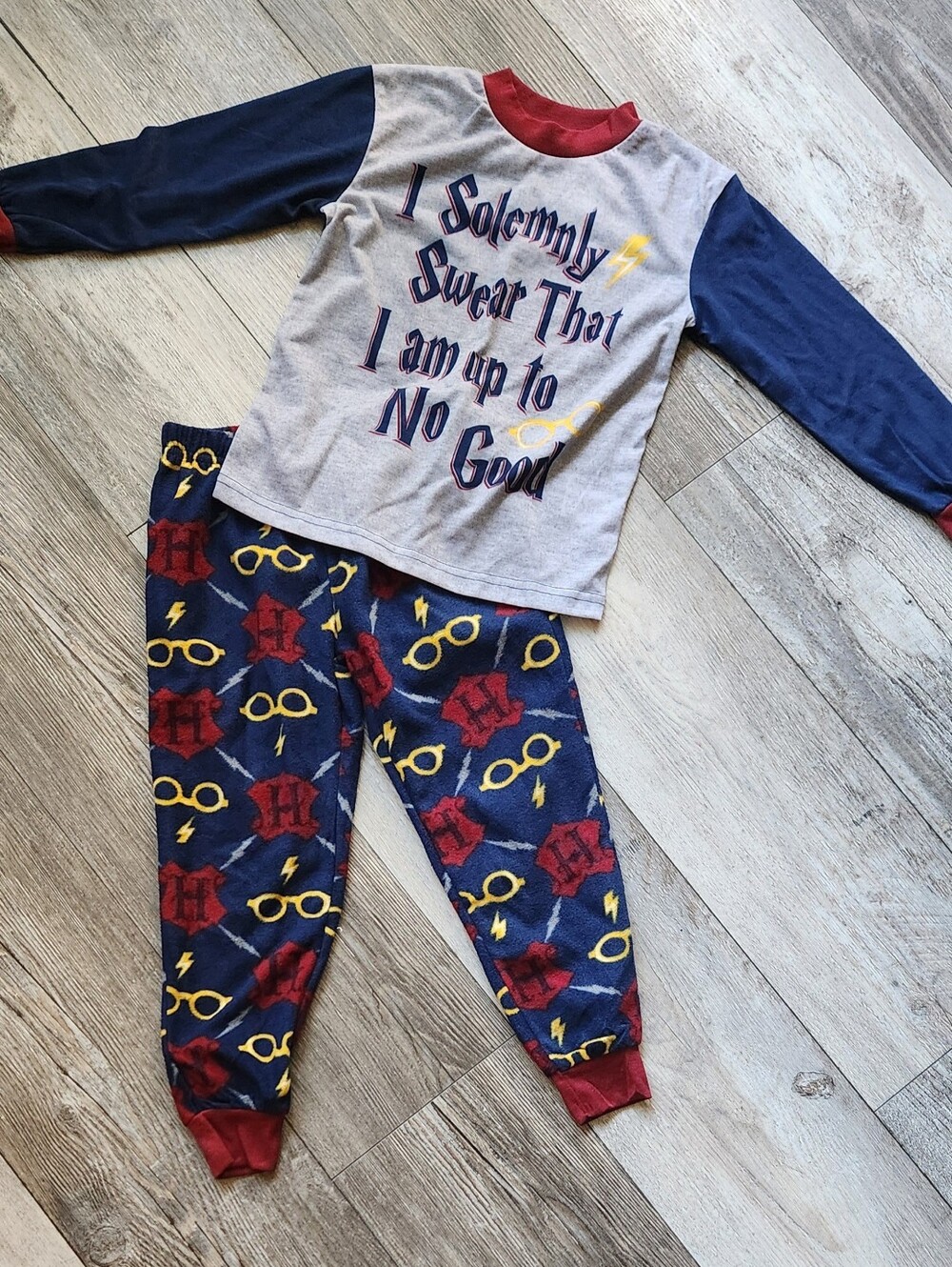 Harry Potter Kids 'I Solemnly Swear' Navy & Gray Pajama Set